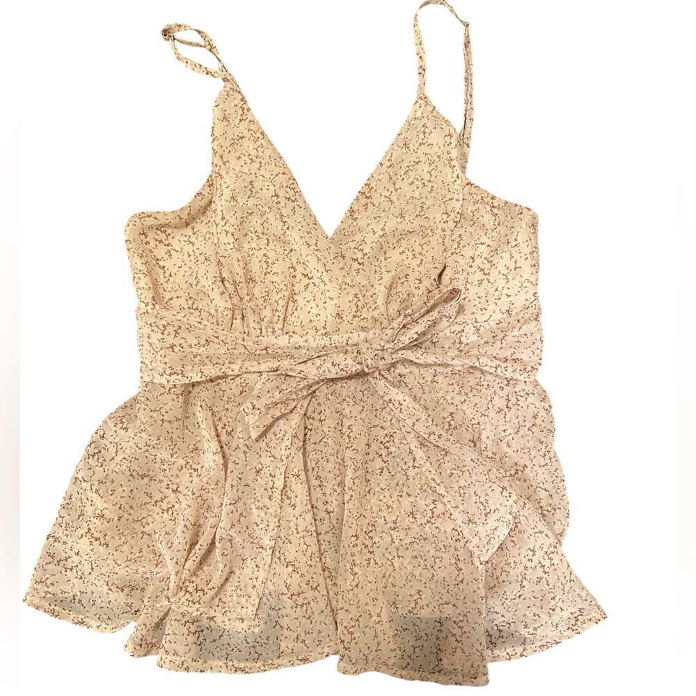 DAVI & DANI y2k floral wrap around cami
